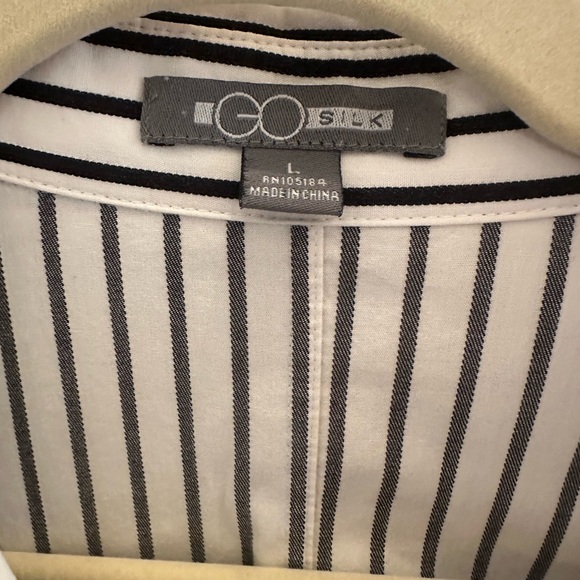 Perfect Striped Black and White Women's Blouse - Picture 3 of 7